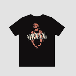 Nirvana - Kurt Cobain Black with Logo - M