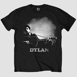 Bob Dylan Unisex T-Shirt: Guitar & Logo (Medium)