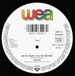 Sator – We're Right You're Wrong. 7''