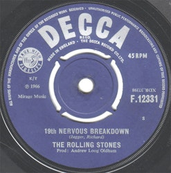 The Rolling Stones – 19th Nervous Breakdown / As Tears Go By. 7''