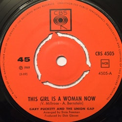 Gary Puckett And The Union Gap – This Girl Is A Woman Now. 7''