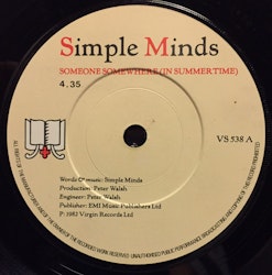 Simple Minds – Someone Somewhere (In Summertime). 7''