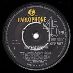 The Corrie Folk Trio – Frosty Winds. 7''
