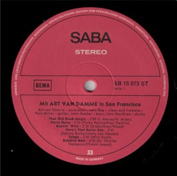 Art Van Damme – Mit Art Van Damme In San Francisco. Lp