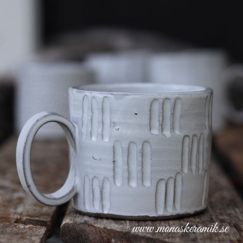 Lisa - Kaffe-/temugg "Three in a row"- Handgjord keramik i stengods