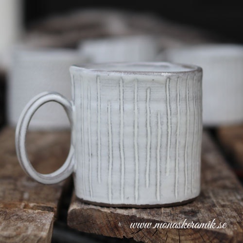 Lisa - Kaffe-/temugg "Diagram"- Handgjord keramik i stengods