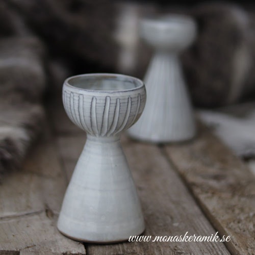 Hyacintvas "Randig skål" - Handgjord keramik i stengods