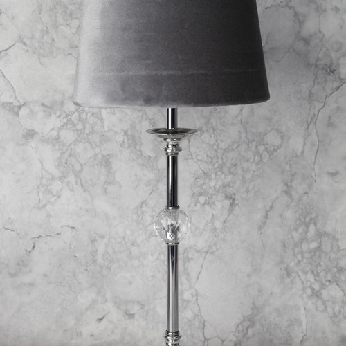 Lampa inkl lampskärm i sammet H46 cm