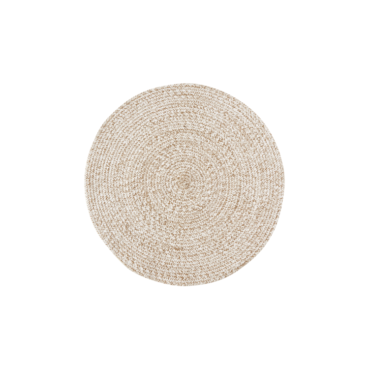 Matta JUNI, S, Natur/vit Ø90 cm