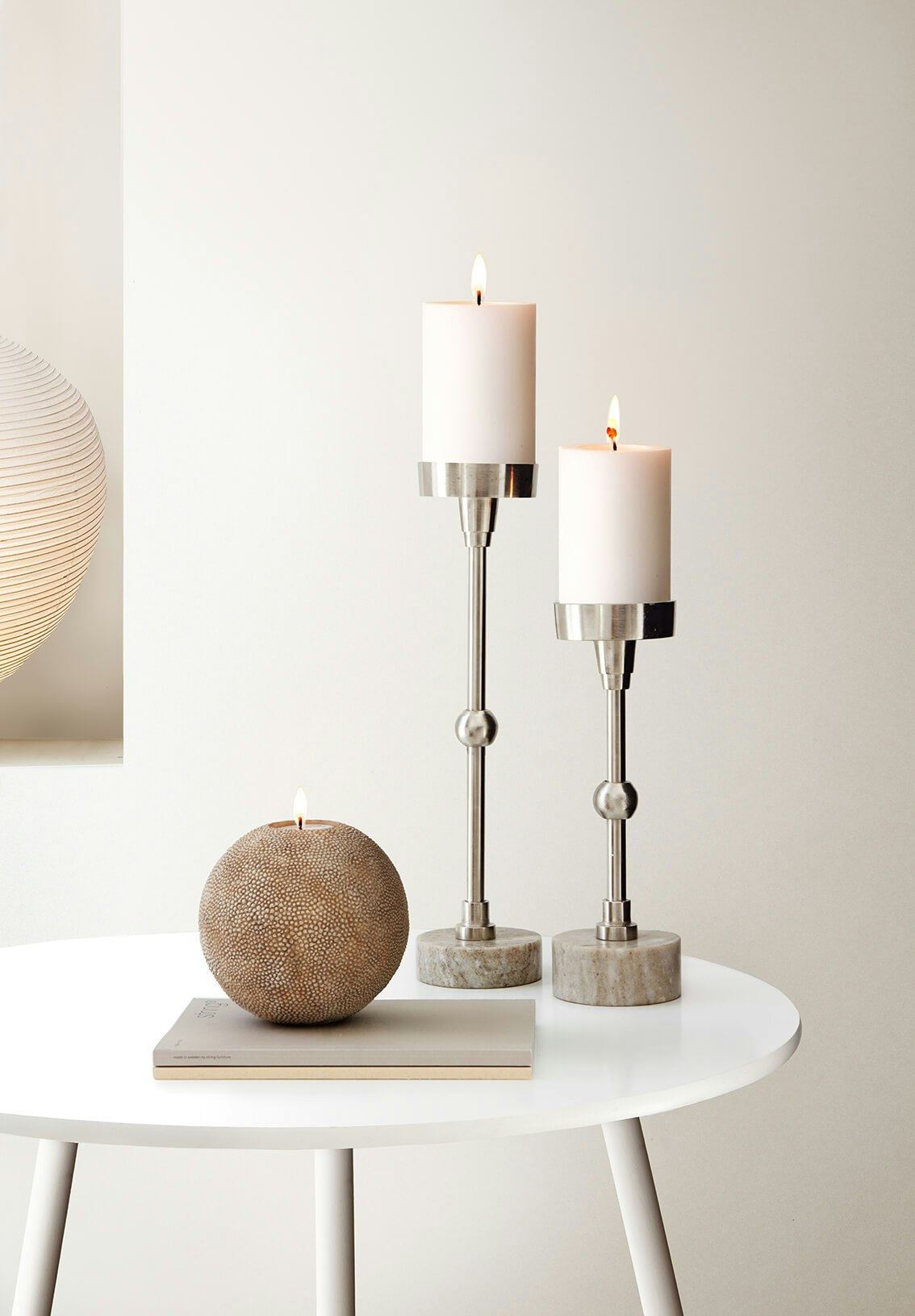 Ljusstakar Marble Art Beige 2-pack - Design in Light