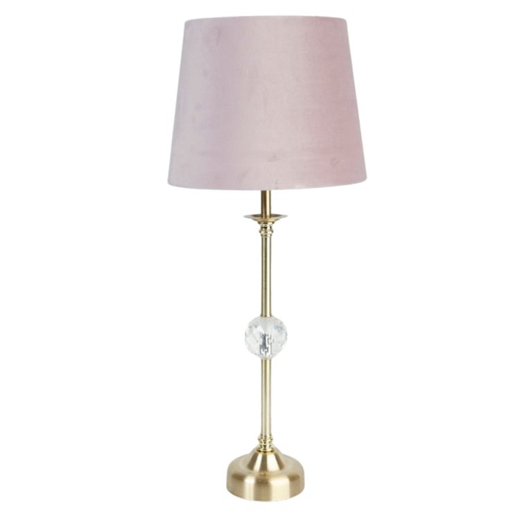 Lampa inkl lampskärm i sammet H53 cm