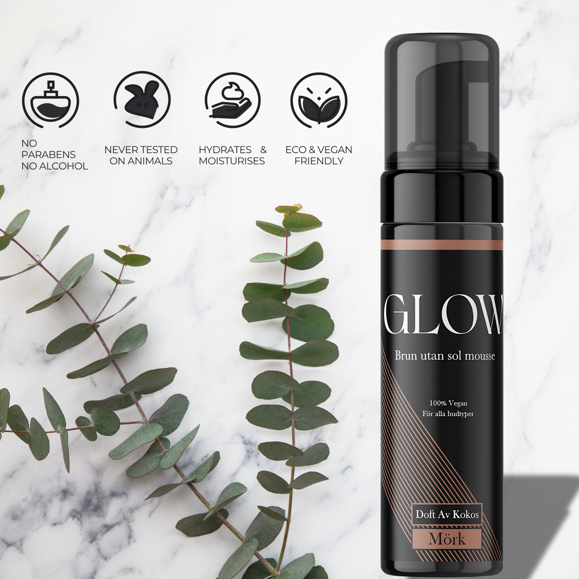 Glow - Mousse Mörk 4x