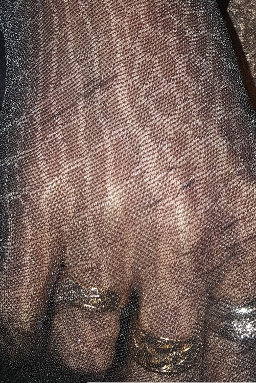 Strumpbyxa med ödlemönster svart 2XL
