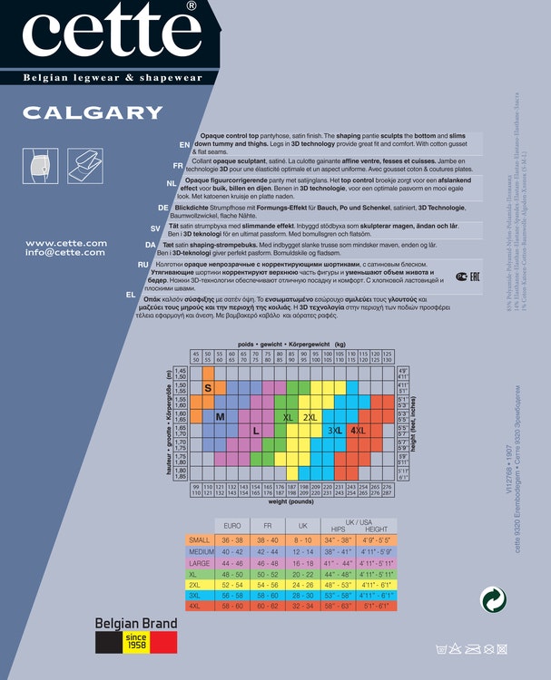 Strumpbyxa med shaping stödbyxa 2 XL 70 den svart Calgary
