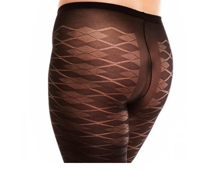 Mönstrad strumpbyxa 3XL svart Glamory Dune 70 den