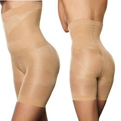 Hög shapingtrosa med ben beige Plus size