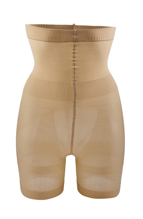 Hög shapingtrosa med ben beige Plus size