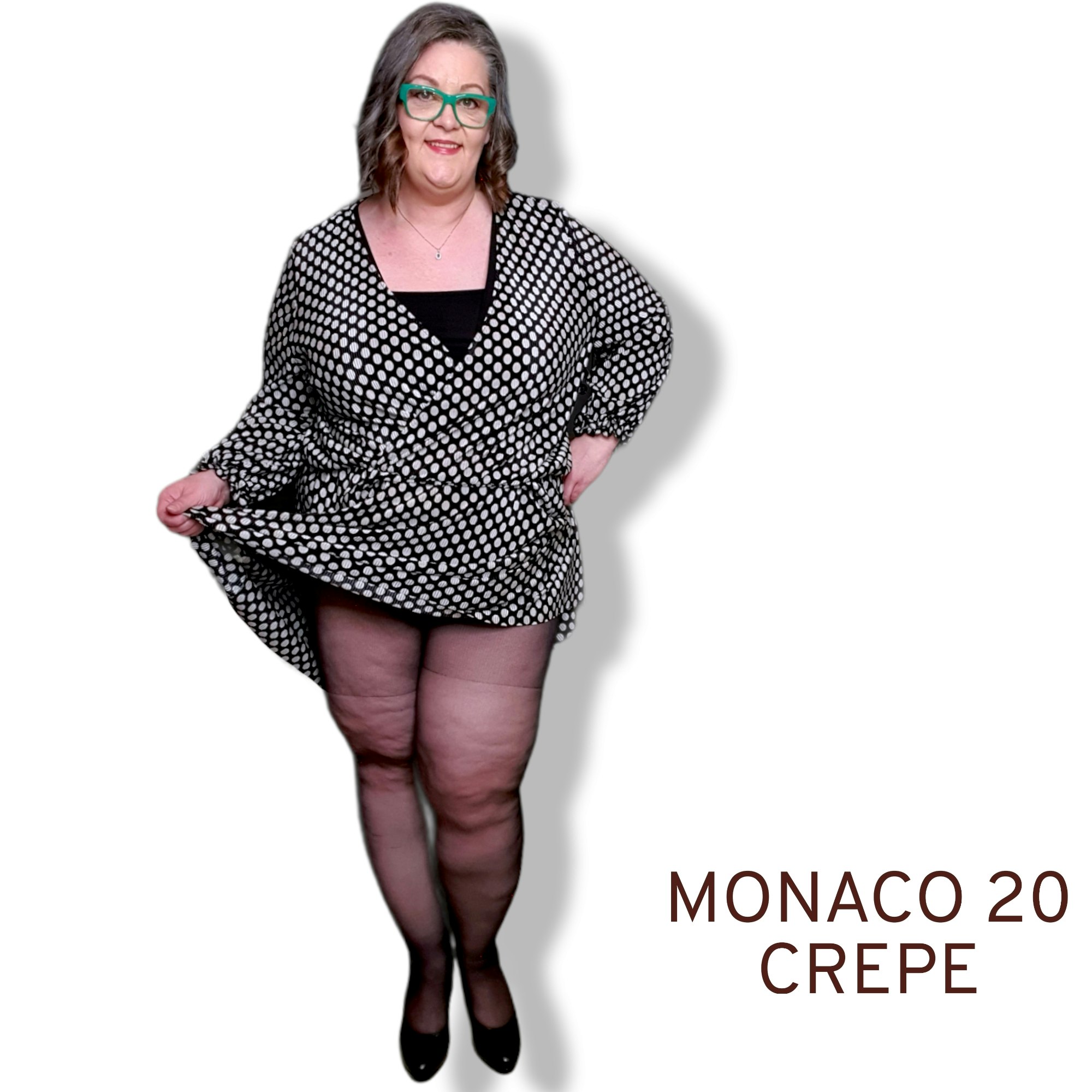 Monaco svart strumpbyxa 20 den Crepe 2xl