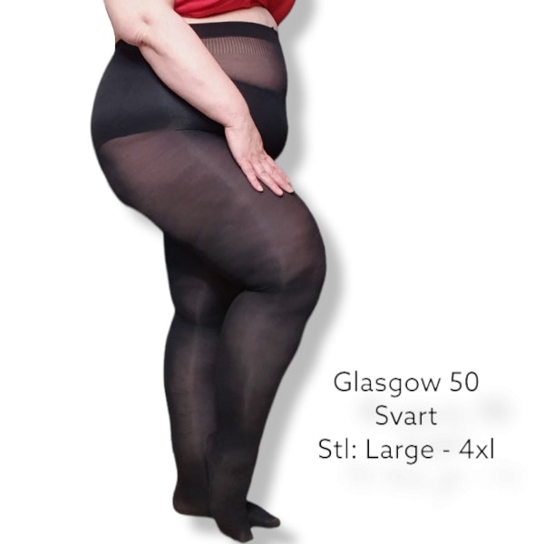 Glasgow svart strumpbyxa 50 den 4xl