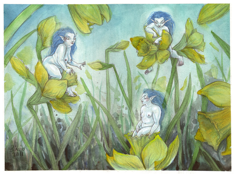 'Daffodil Dwellers' Original Painting