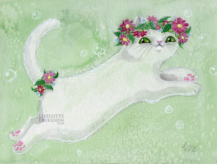 'Flower Kitty' Print