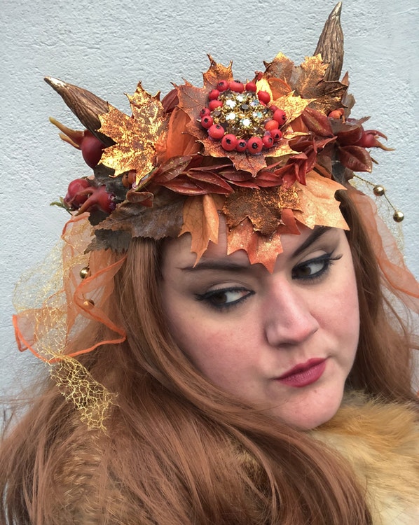 'Autumn Magic' Horned Head Wreath