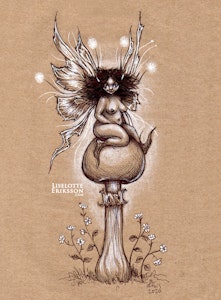 'Mushroom Faerie' Original Drawing