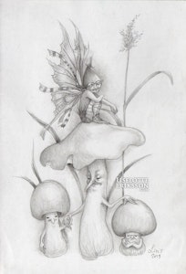 'Mushroom Pixie' Original Drawing