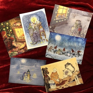 Set of 6 kitty Christmas cards