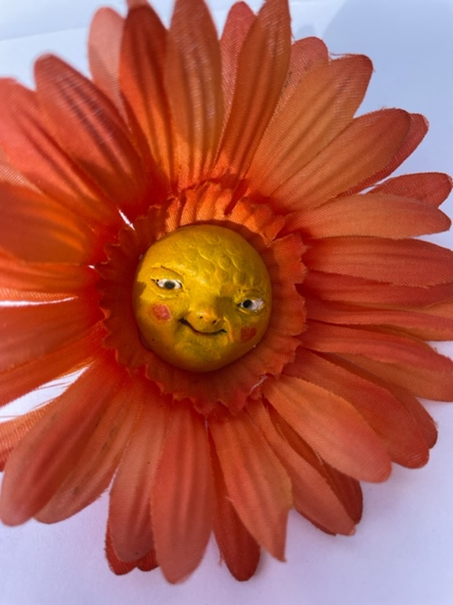 Happy Orange Gerbera Brooch
