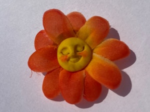 Happy Orange Flower Brooch