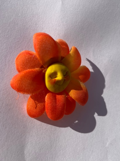Happy Orange Flower Brooch
