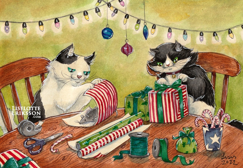 ‘Wrapping Gifts' Original Painting