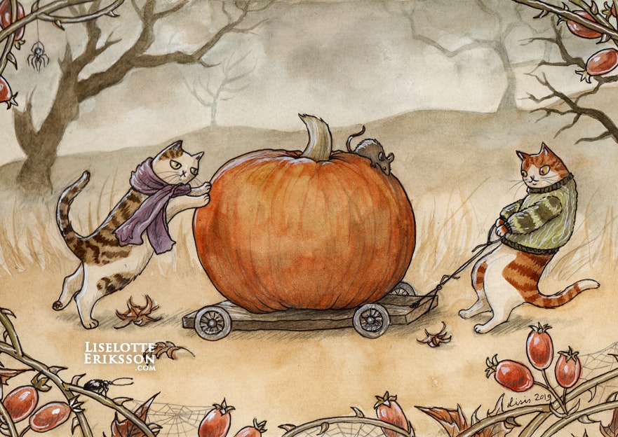 ‘Pumpkin Pickers' Print