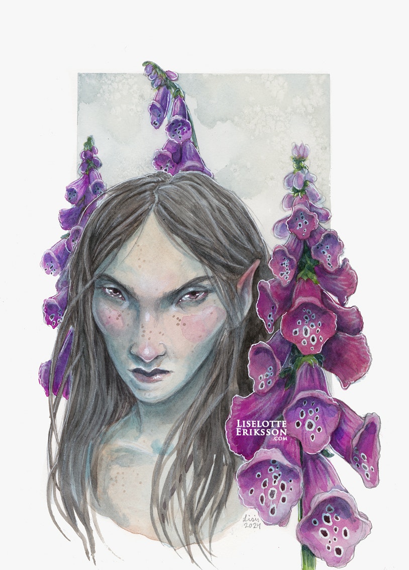 foxglove-faerie-original-painting-liselotte-eriksson-s-webshop