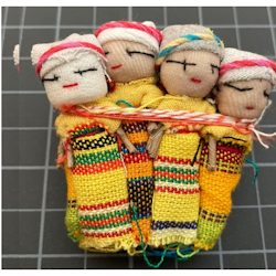 1 st Worry doll 5 cm, Gul, I LAGER  APRIL
