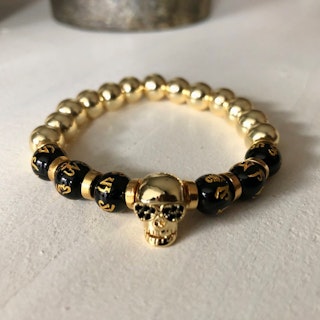 Armband Skull Guld - 10mm
