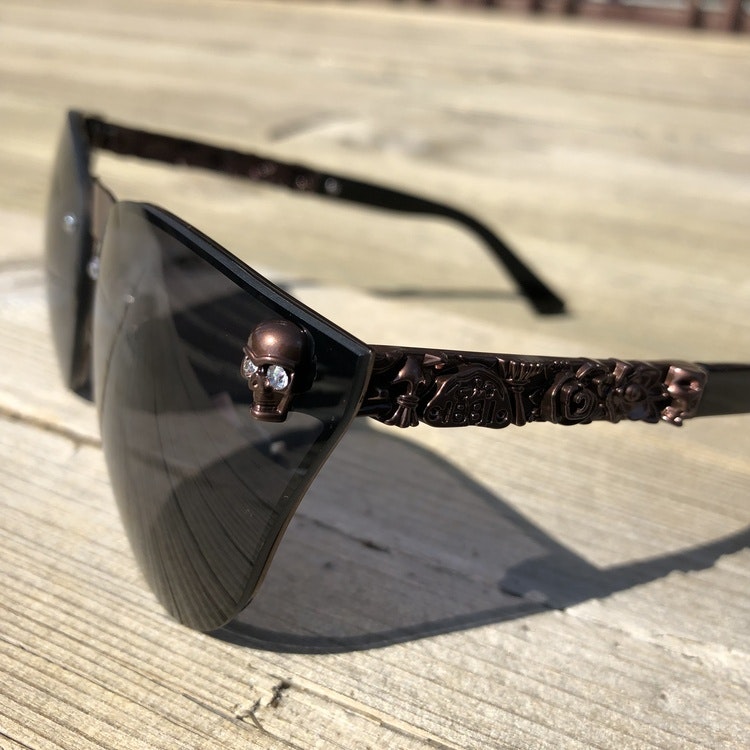 Skull Solglasögon, svart / brun
