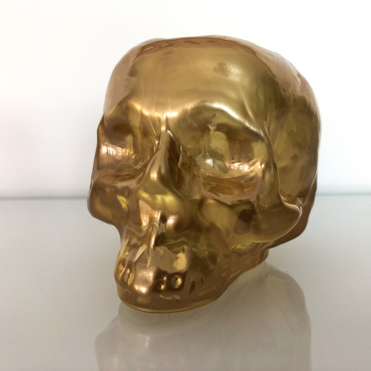 Still Life Skull Guld Metallic, ljuslykta