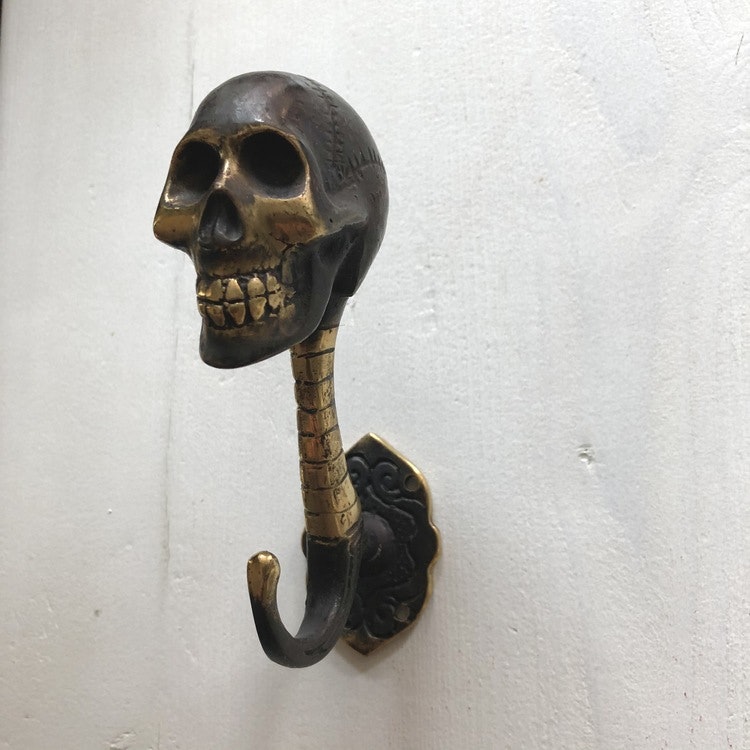 Väggkrok brons - skull