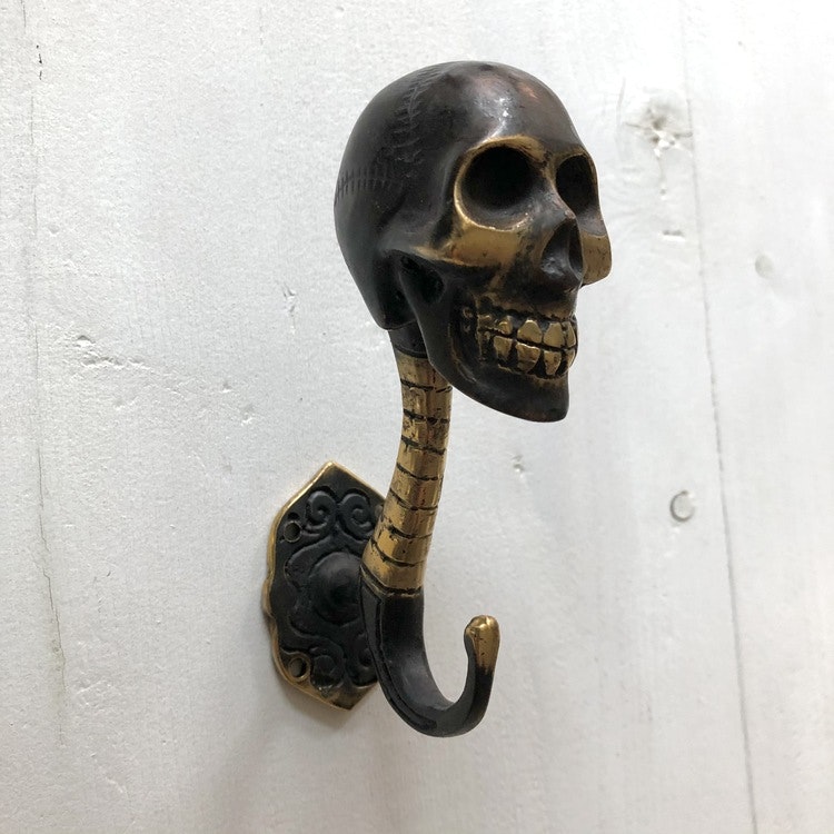 Väggkrok brons - skull