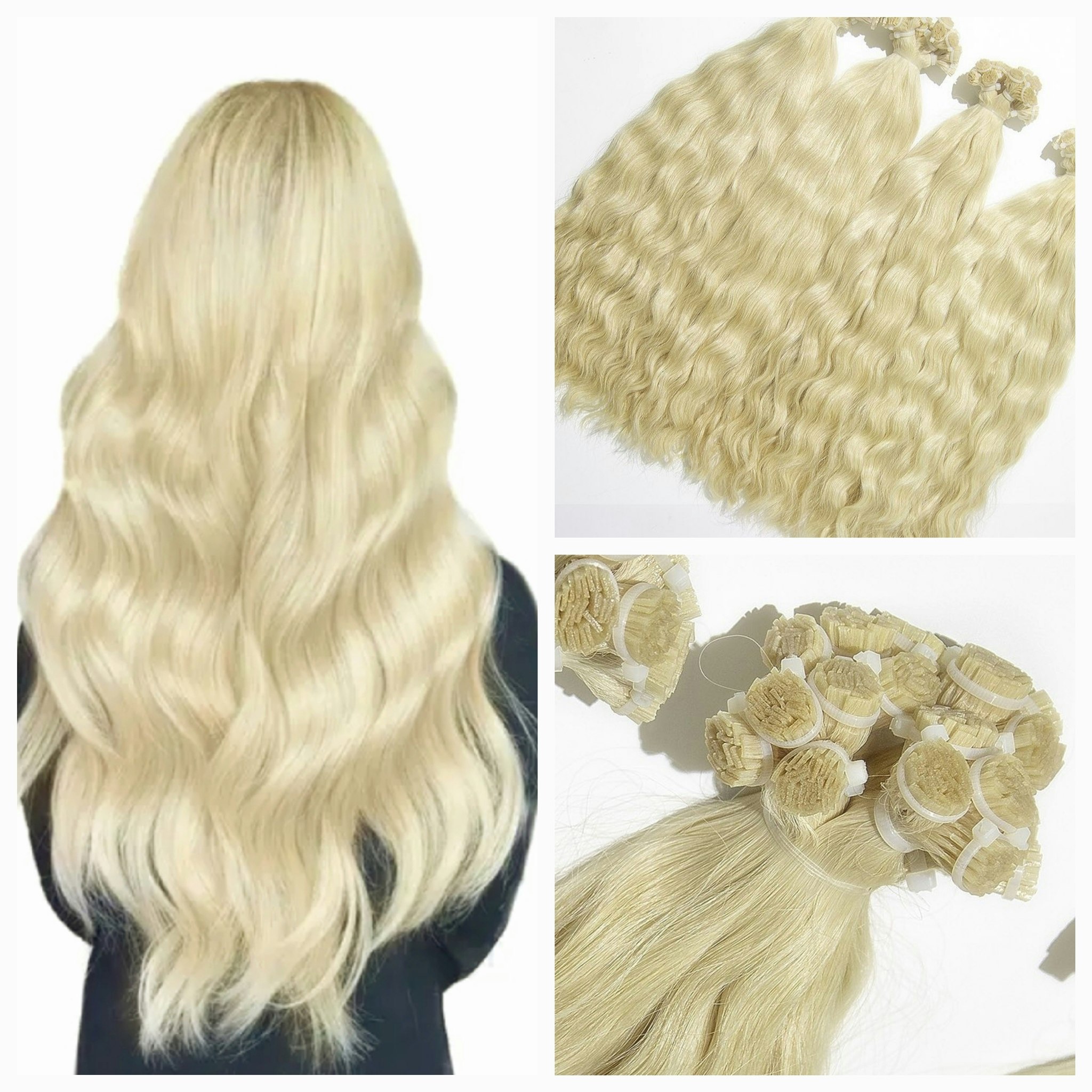 Keratin /Nail hair extensions  Flat-Tip # 60A ( Light Natural Blonde )
