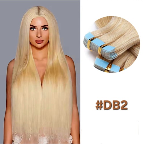 Invisible Tape in Extensions - #DB2 Bleach Blonde