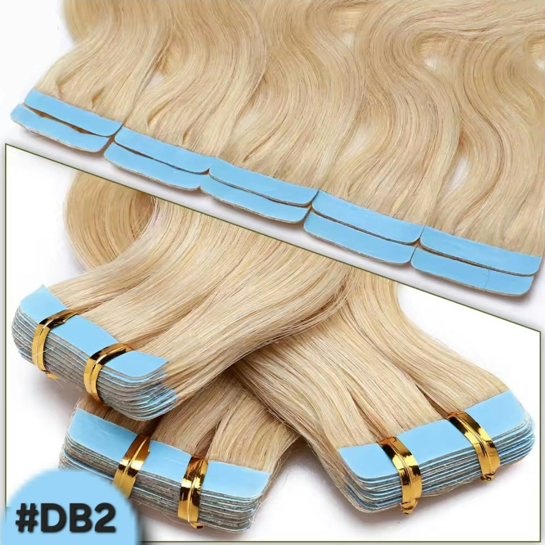 Invisible Tape in Extensions - #DB2 Bleach Blonde