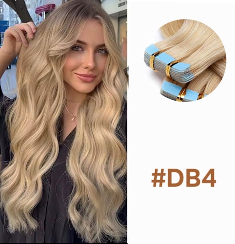 Invisible Tape in Extensions - #DB4 Natural Blonde