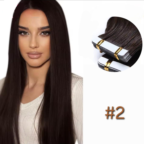 Invisible Tape in Extensions - #2 Dark Espresso Brown