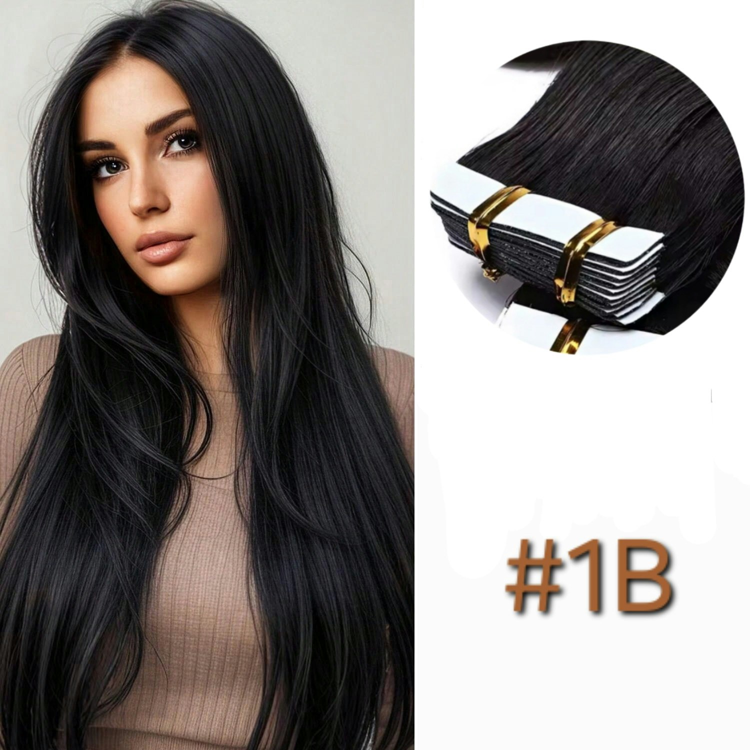 Invisible Tape in Extensions - #1B Midnight Brown