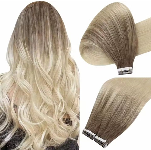 invisible Tape in Extensions -# 8/24 Blonde Ombre