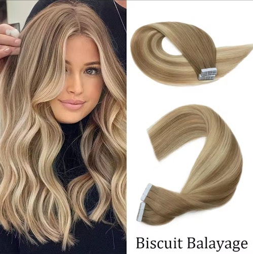 Invisible Tape in Extensions -# Biscuit Balayage