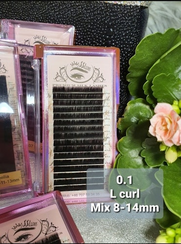SS Luxe Fransar L böj Premium Silk lashes 0.10 L mix 8-14